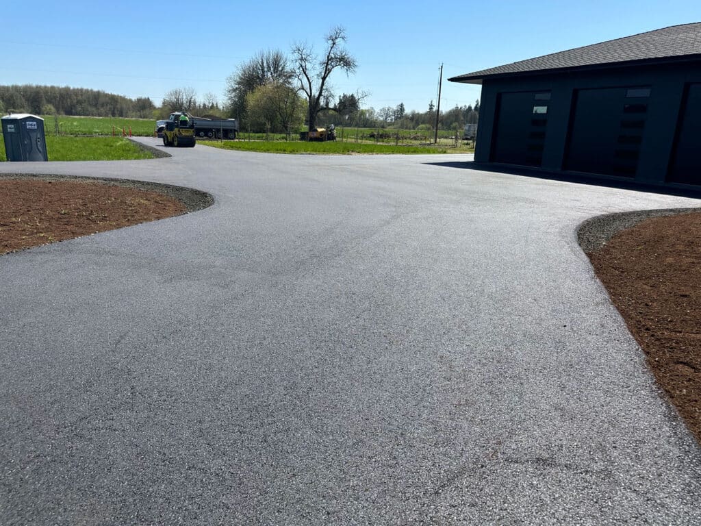 Large asphalt driveway