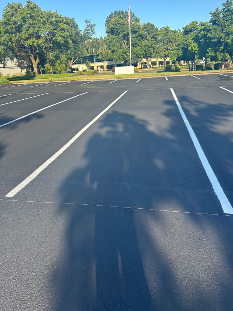 Smooth asphalt parking lot