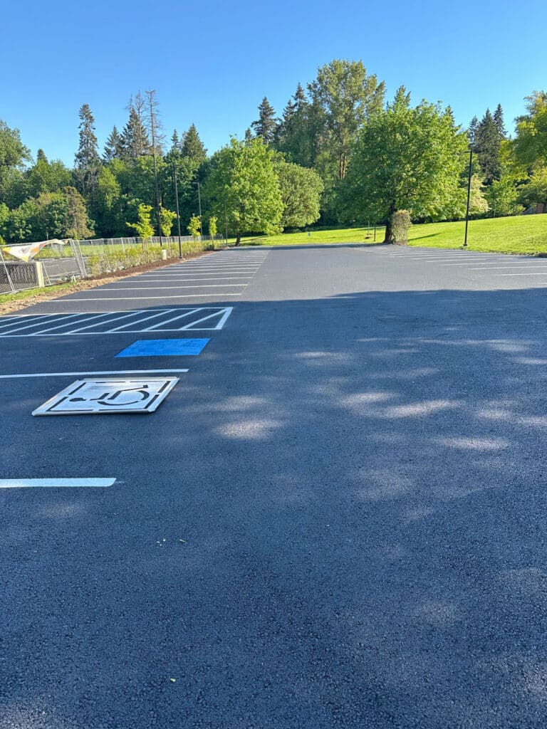 Commercial asphalt striping